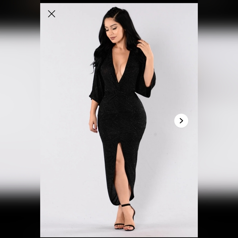 Fashion Nova Black Long Sleeve Dress